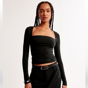 Ava black long sleeve top